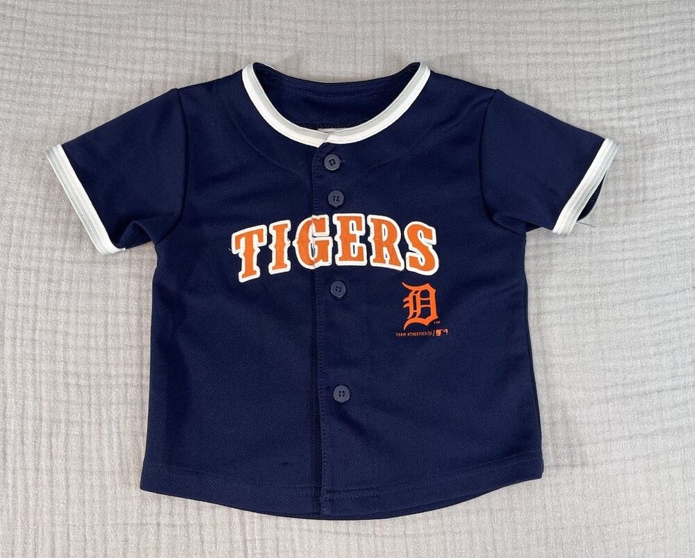 Detroit Tigers MLB Jersey Toddler 18 Months Navy Button Genuine Merchandise
